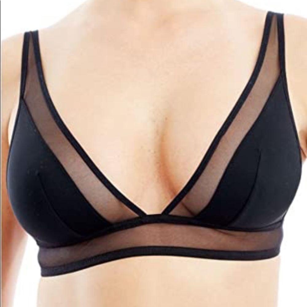 Black and sheer bralette